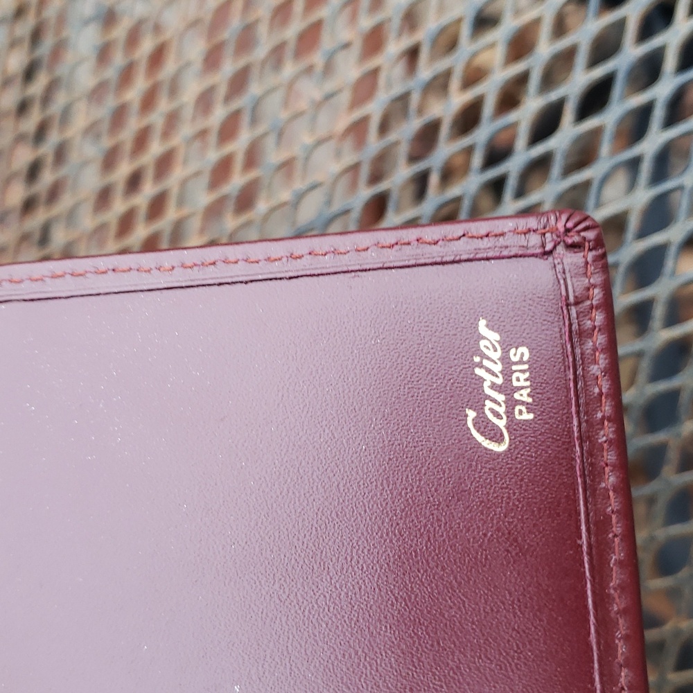 Vintage Cartier Long International Leather Bifold Wallet Gold Gussets Luxury - Picture 9 of 15
